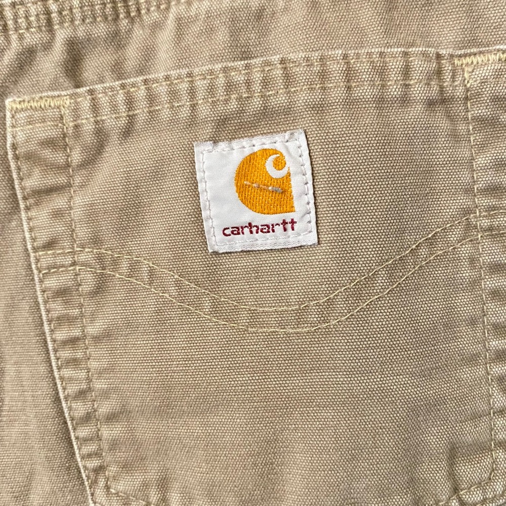 Carhartt Workwear Pants Tan Canvas Straight Leg‎ Utility Women's Size 12x28 - Picture 5 of 8